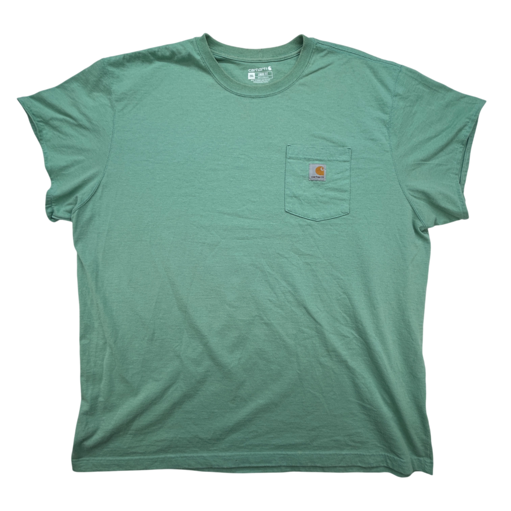 Carhartt Shirt Mens 2XL Loose Fit K87 GB2 Short Sleeve Pocket Workwear Green